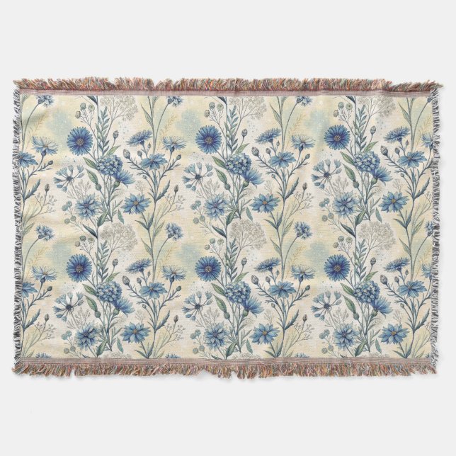 Couverture Personalized Name Blue Wildflowers (Devant)