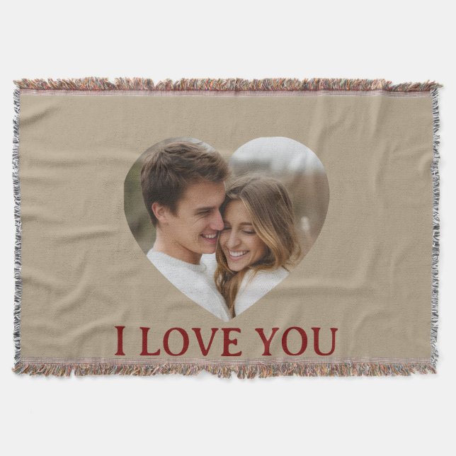 Couverture Personalized Photo Valentine's Day Throw Blanket (Devant)