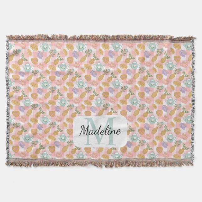 Couverture Personalized Tea & Baker Monogram Throw Blanket (Devant)