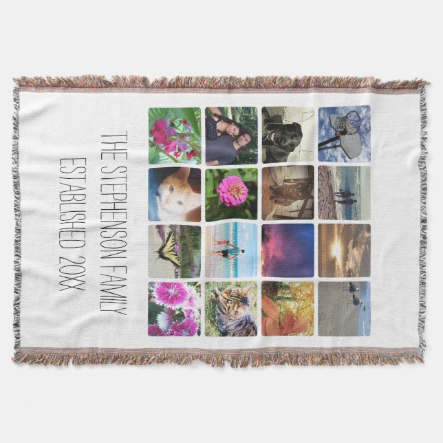 Couverture Personnalisé 16 Photo Collage Cadres blancs Image  (Devant)