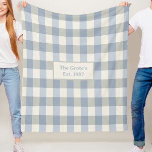 Couverture personnalisée en laine polaire Nom Date
