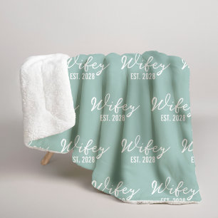 Couverture personnalisée en laine Sage Sherpa pour