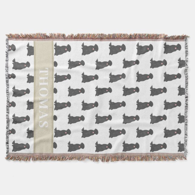 Couverture personnalisée Labrador noir rose et bla (Devant)