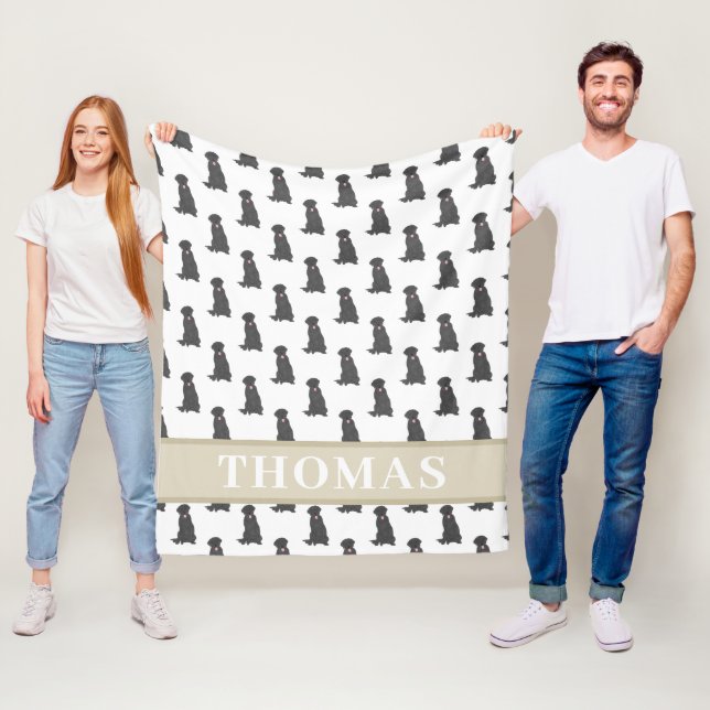 Couverture Personnalisée Labrador Retriever Noir R (En situation)
