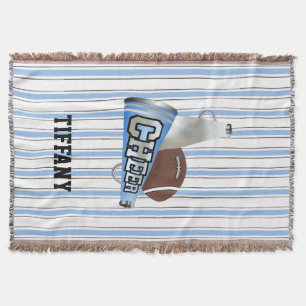 Couverture personnalisée Pom-pom girl bleue et bla