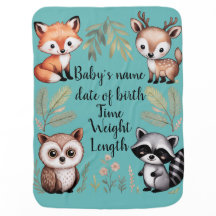 Couverture personnalisée pour bébé avec renard et 