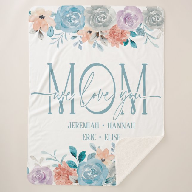 Couverture personnalisée pour maman aux fleurs bla (Devant)