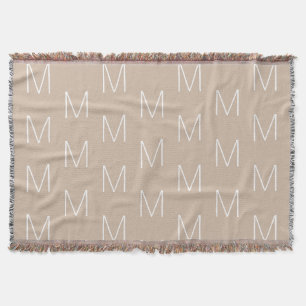 Couverture Personnaliser monogramme lettre initiale beige tan