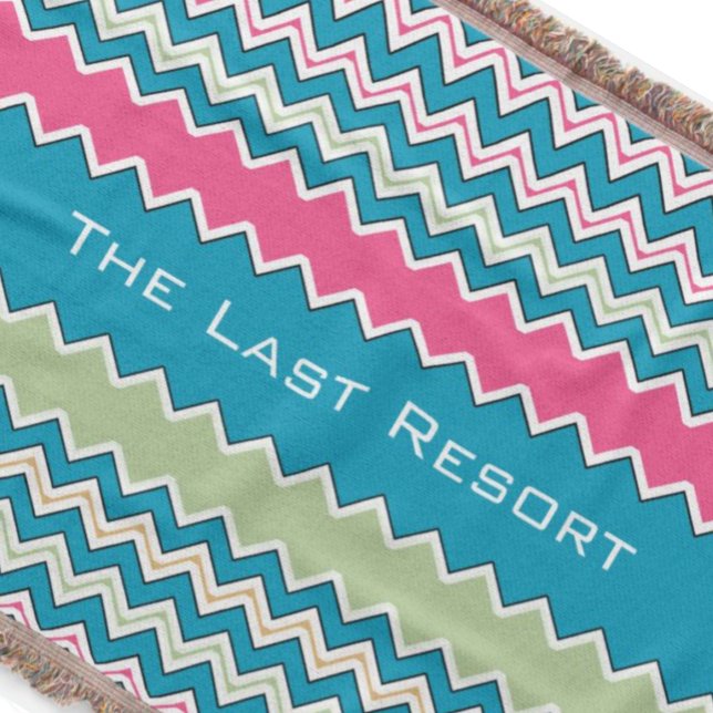 Couverture Personnalisez votre Beach House Aqua Pink Zig Zag (Créateur téléchargé)