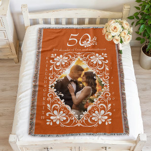 Couverture Photo de couples romantiques Orange Brûlé 50e Anni