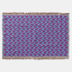 Couverture Pied de fond bleu rose avec chiens Jeter la couver