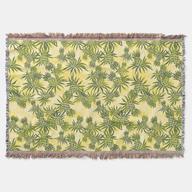 Couverture Pinceau d'ananas Camo Hawaiian Throw Blanket (Devant)