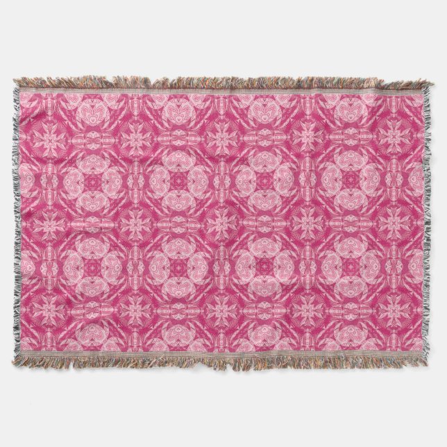 Couverture Pink Abstrait doux Motif Mandala (Devant)
