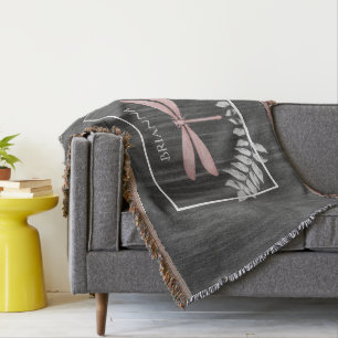 Couverture Pink Dragonfly Rustic Personnalisé Blanket