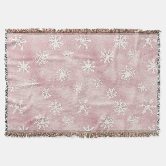 Couverture Pink White Snowflakes Christmas (Devant)