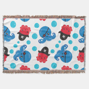 Couverture Pirate Octopus, Motif de pieuvre, Animaux de mer
