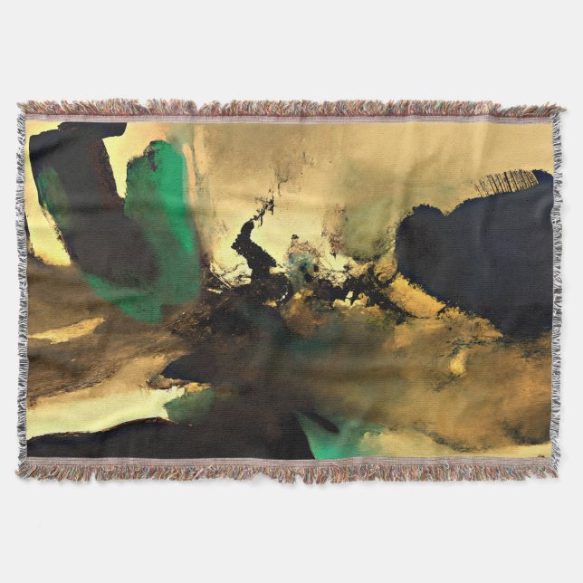 Couverture Plaid de jet abstrait d'art d'humeur orientale, 60 (Devant)