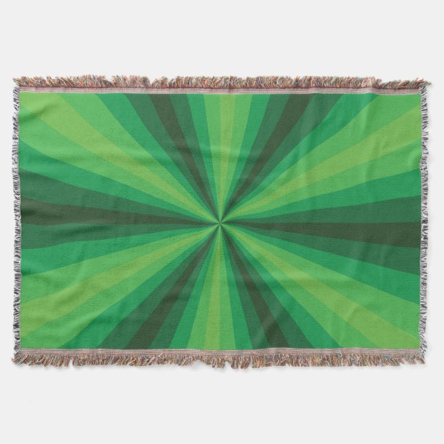 Couverture Plaid de jet vert illusion d'optique (Devant)