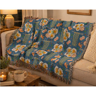 Couverture Plaid de jeté asiatique avec nouilles