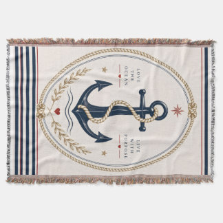 Couverture Plaid de jetée nautique classique Sailorcore