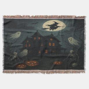 Couverture Plaid de lancer de nuit d'Halloween