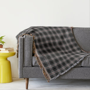 Couverture Plaid noir et gris de tartan de Moffat de clan