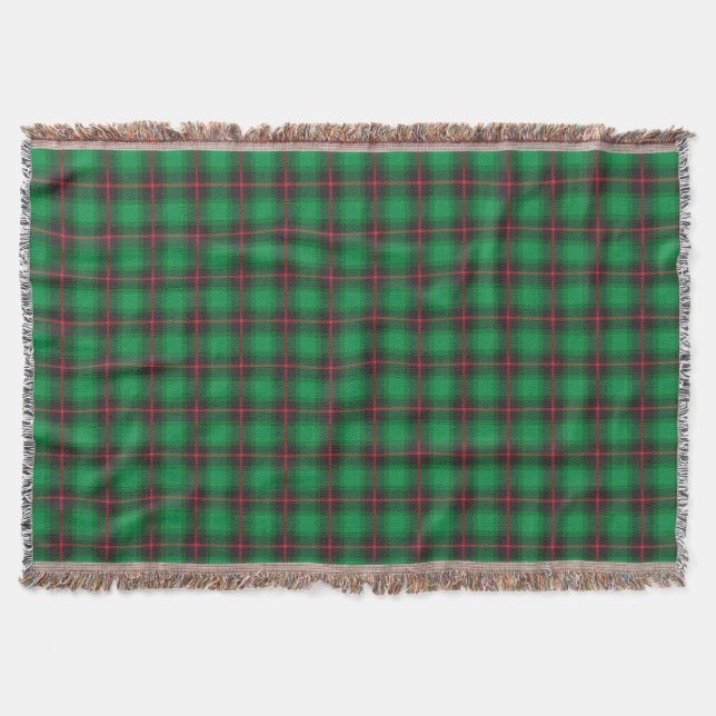 Couverture Plaid Tartan Green traditionnel écossais tendance (Devant)