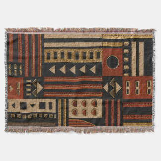Couverture Plaid Tissé Afrohémiens en Terracotta