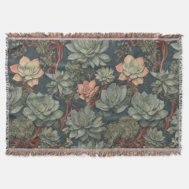 Couverture Plante Lover Succulents Motif (Devant)
