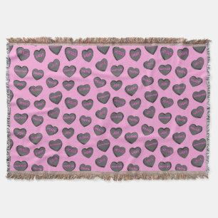 Couverture Plein de coeur d'amour Motif rose noir