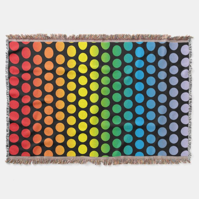 Couverture Pois arc-en-ciel - Noir (Devant)