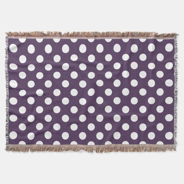 Couverture Pois blancs sur prune violette (Devant)