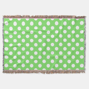 Couverture Pois blancs sur vert pomme