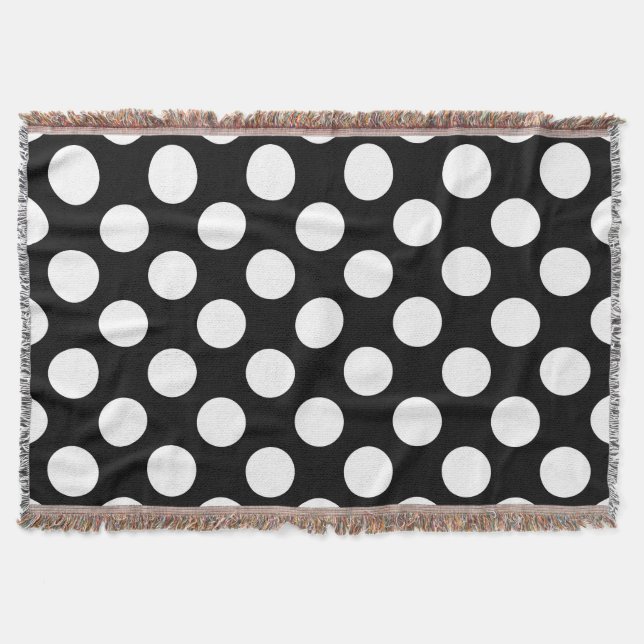 Couverture Pois noirs et blancs, Motif Polka (Devant)