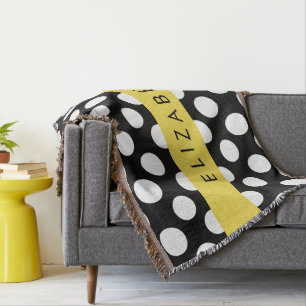 Couverture Pois noirs et blancs, pointillés, Votre nom