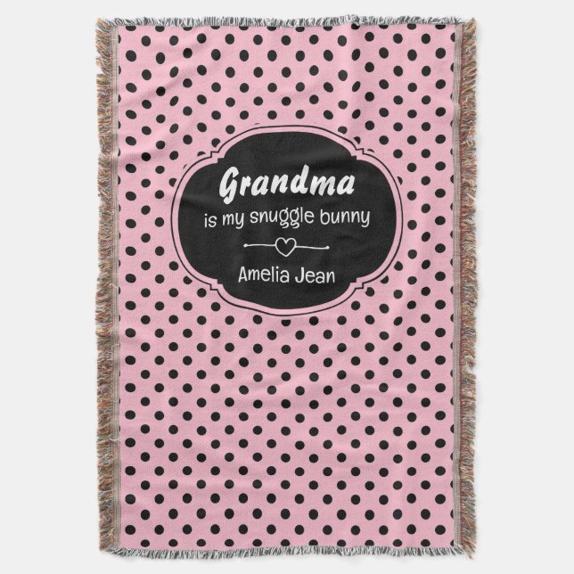 Couverture Pois roses et noirs personnalisables (devant Vertical)