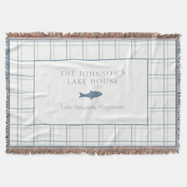 Couverture Poisson Bleu de la Maison de Lac Plaid Classable (Devant)