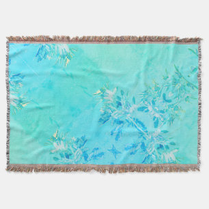 Couverture Poivron Arbre Feuille Nature Turquoise Jetée Blanc