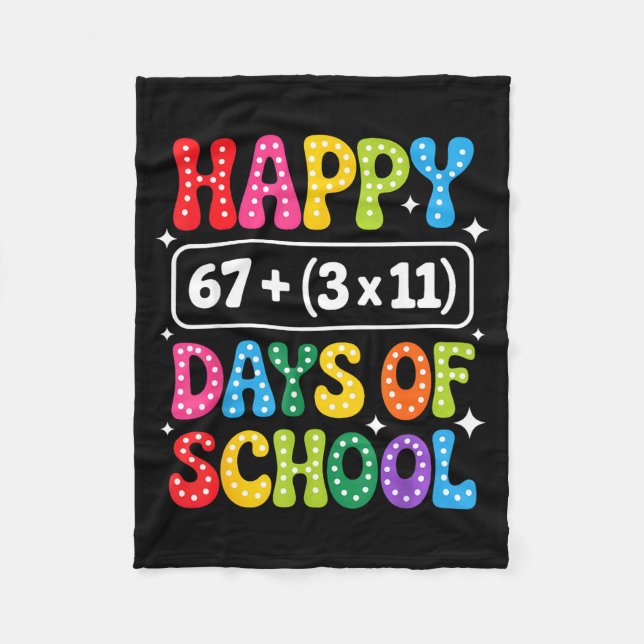 Couverture Polaire 100 Days Of School Math Equation Groovy 67 Meme Te (Devant)