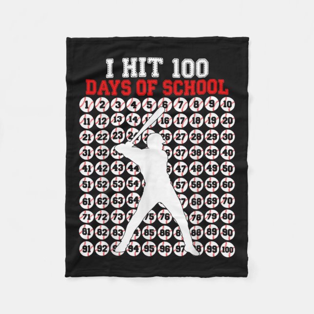 Couverture Polaire 100 Jours De Baseball Scolaire 100E Jour D'École (Devant)