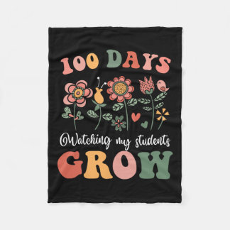 Couverture Polaire 100 Jours De Croissance Des Fleurs De Boho Enseign