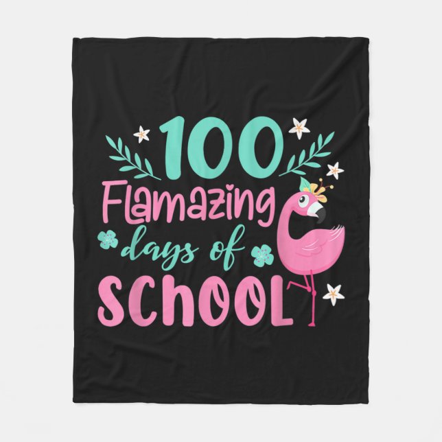 Couverture Polaire 100 Jours De Flamazing De L'École | Flamant rose d (Devant)