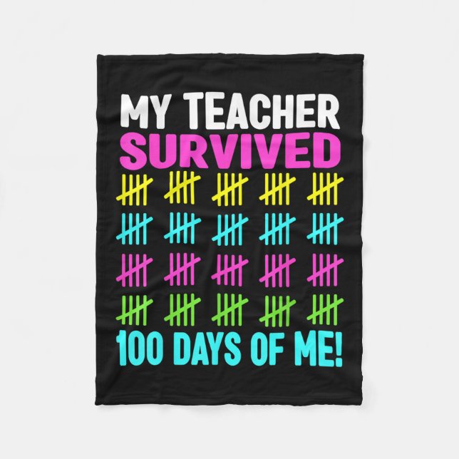 Couverture Polaire 100 Jours D'École Chemises Filles Enfants 100e Jou (Devant)