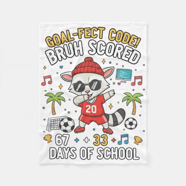 Couverture Polaire 100 Jours D'école Football Codage Raton Laveur Dab (Devant)