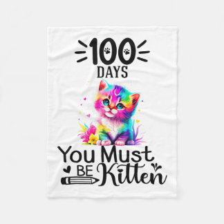 Couverture Polaire 100 Jours D'École Vous Devez Être Kitten Chat 100 