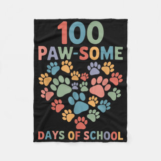 Couverture Polaire 100 Paw-some Jours De Chien D'École 100th Day Scho