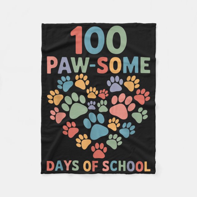 Couverture Polaire 100 Paw-some Jours De Chien D'École 100th Day Scho (Devant)