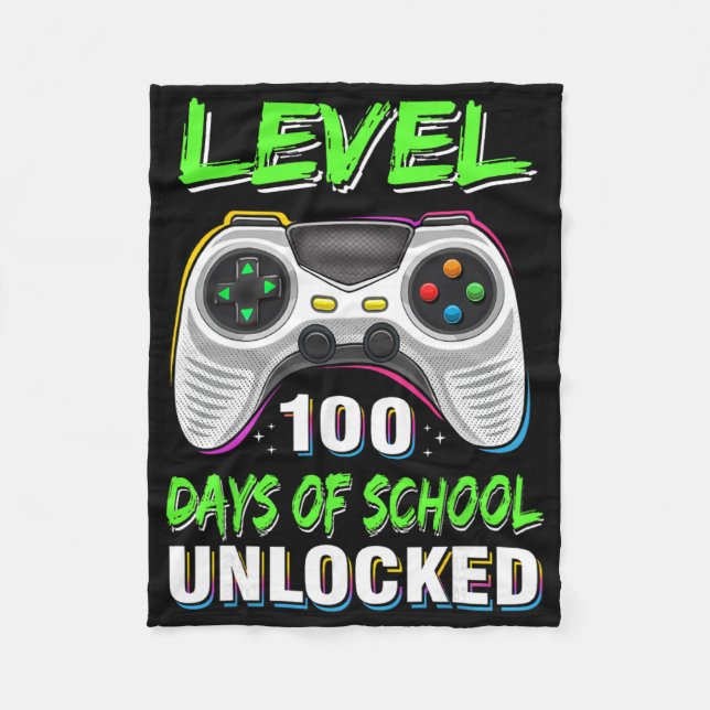 Couverture Polaire 100e Jour De L'École Chemise Enfants Jeux Vidéo Ga (Devant)
