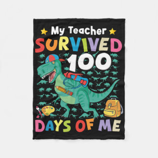Couverture Polaire 100ème Jour D'École Mon Enseignant A Survécu 100 J