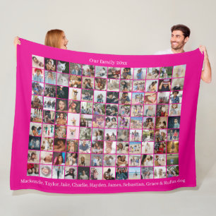 Couverture Polaire 108 Collage photo et texte Personnalisé do-it-your